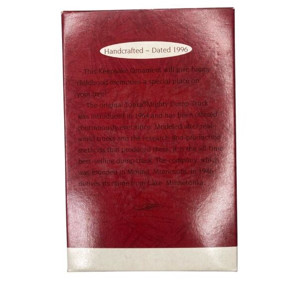 Tonka Mighty Dump Truck Hallmark Ornament Die Cast Metal 1996 - Picture 3 of 3